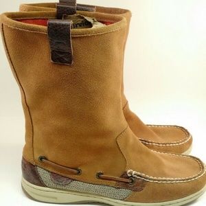Sperry Top-Sider Boots Mid Calf Suede Size 8 M